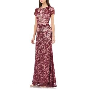 JS COLLECTIONS women's Lace short sleeve Gown dress size 2
